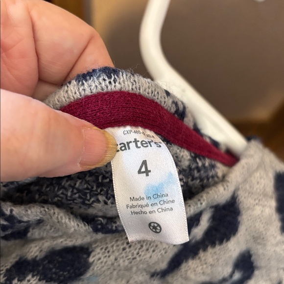 Girls carters Chic Leopard Print Sweater in Gray and Black 4 - Picture 4 of 4